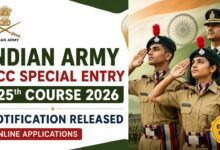 Indian Army Recruitment - NCC Special Entry Scheme Recruitment 2026 - Apply Here