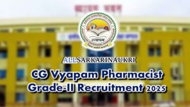 CG Vyapam Pharmacist Grade-II Recruitment - Chhattisgarh - Raipur