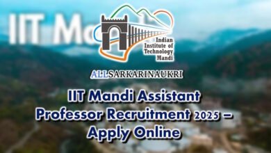 IIT Mandi Assistant Professor Recruitment 2025 – Apply Online