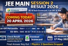 JEE Main Session 2 Result 2026