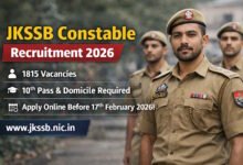 JKSSB Constable Recruitment 2026