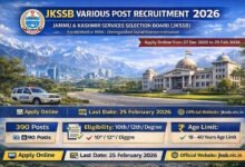 JKSSB Various Post Recruitment 2026 All sarkari Naukri