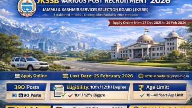 JKSSB Various Post Recruitment 2026 All sarkari Naukri