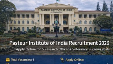 Pasteur Institute of India Recruitment 2026