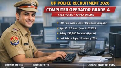 UP Police Recruitment 2026 – Computer Operator Grade A (1352 Posts)