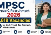 Maharashtra PSC Group C Recruitment 2026 Notification Out - 2619 Vacancies – Apply Online
